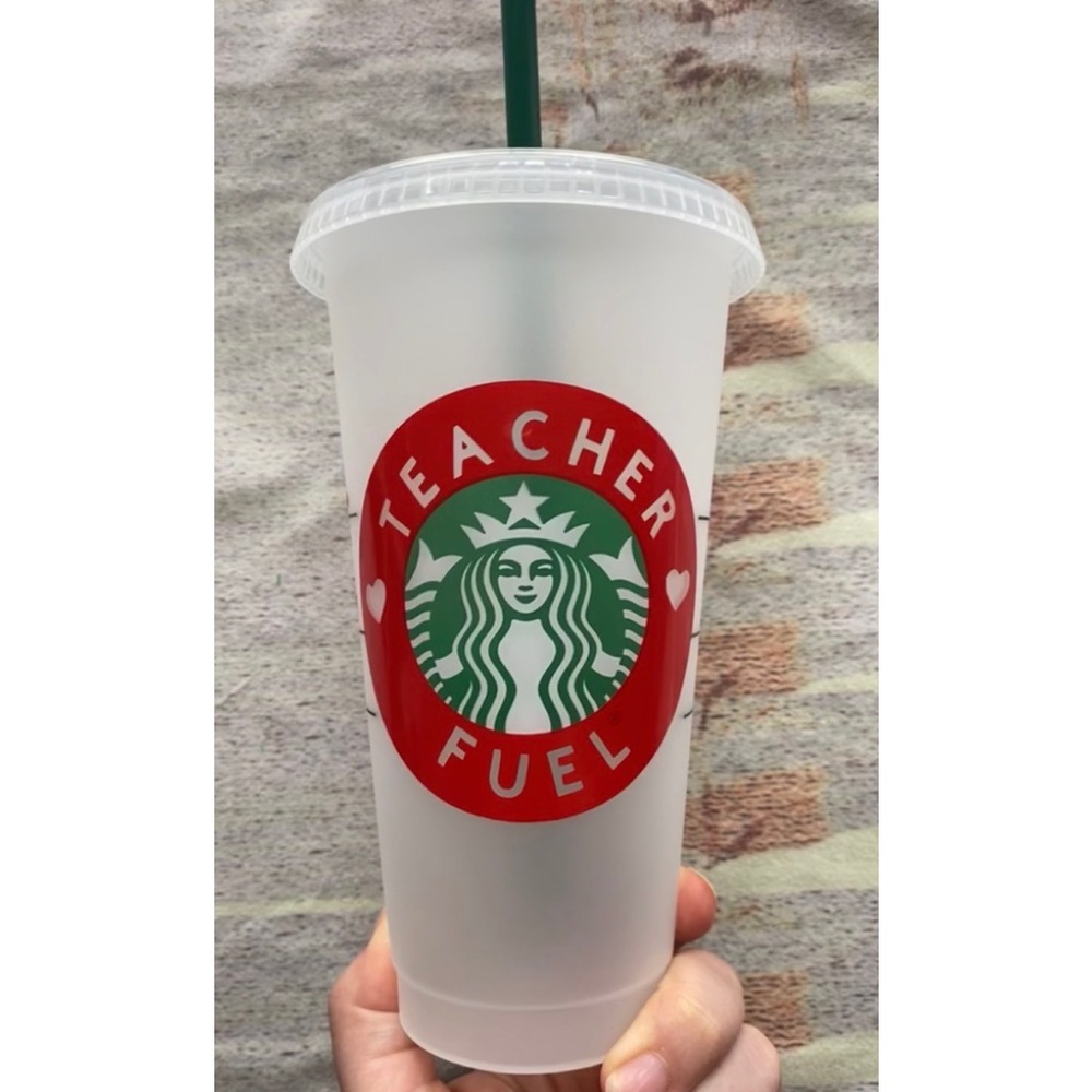 Teacher Gift PERSONALIZED Starbucks Iced Coffee Cup / Tumbler with straw